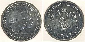 100 Franc Mónaco Plata 