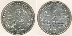 100 Franc Quinta República Francesa (1958 - ) Plata 