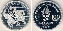 100 Franc Quinta República Francesa (1958 - ) Plata 