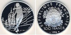 100 Franc Quinta República Francesa (1958 - ) Plata 