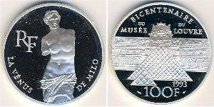 100 Franc Quinta República Francesa (1958 - ) Plata 