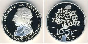 100 Franc Quinta República Francesa (1958 - ) Plata 