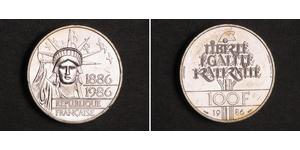 100 Franc Quinta República Francesa (1958 - ) Plata 