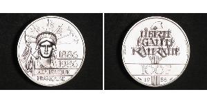 100 Franc Quinta República Francesa (1958 - ) Plata 