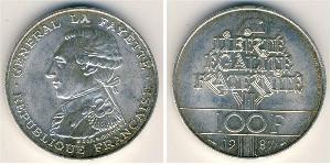 100 Franc Quinta República Francesa (1958 - ) Plata 