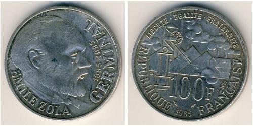 100 Franc Quinta República Francesa (1958 - ) Plata 