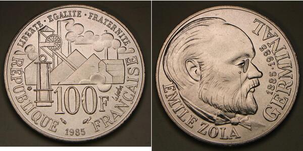 100 Franc Quinta República Francesa (1958 - ) Plata 