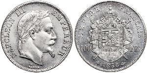 100 Franc Zweites Kaiserreich (1852-1870) Platin Napoleon III (1808-1873)