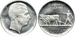 100 Franc République albanaise (1925-1928) Platine Zog I, Skanderbeg III of Albania