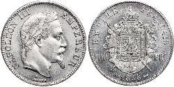 100 Franc Second Empire (1852-1870) Platine Napoleon III (1808-1873)