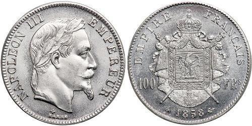 100 Franc Second Empire (1852-1870) Platine Napoleon III (1808-1873)