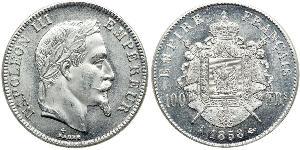 100 Franc Secondo Impero francese (1852-1870) Platino Napoleone III (1808-1873)