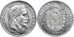 100 Franc Secondo Impero francese (1852-1870) Platino Napoleone III (1808-1873)