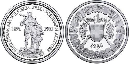 100 Franc Svizzera Platino 