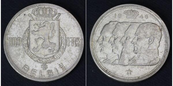 100 Franc Belgien Silber 