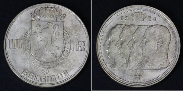 100 Franc Belgien Silber 
