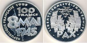 100 Franc Fünfte Französische Republik (1958 - ) Silber 