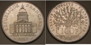 100 Franc Fünfte Französische Republik (1958 - ) Silber 