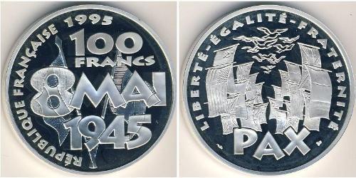 100 Franc Fünfte Französische Republik (1958 - ) Silber 