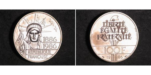 100 Franc Fünfte Französische Republik (1958 - ) Silber 