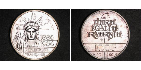 100 Franc Fünfte Französische Republik (1958 - ) Silber 