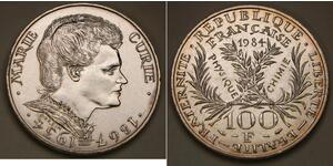 100 Franc French Fifth Republic (1958 - ) Silver 
