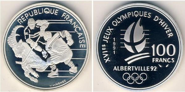 100 Franc French Fifth Republic (1958 - ) Silver 