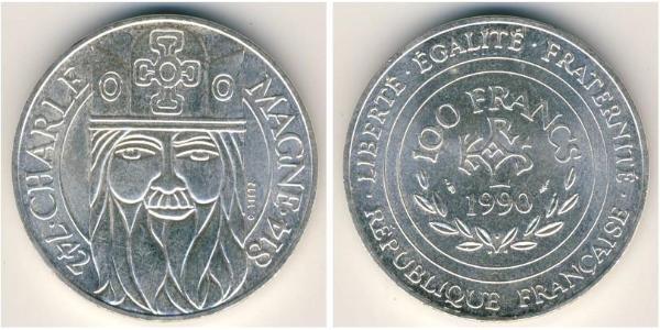 100 Franc French Fifth Republic (1958 - ) Silver 