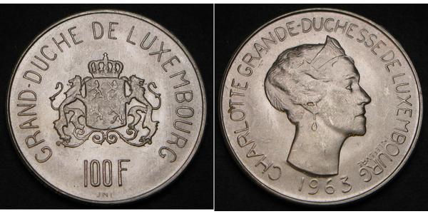 100 Franc Luxembourg Silver 
