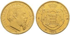 100 Franc Monaco 金 Charles III Prince of Monaco (1818-1889)