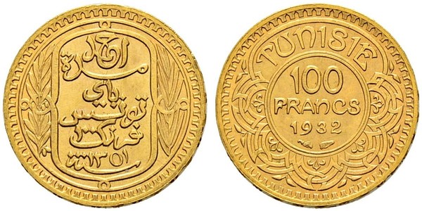 100 Franc Tunisia 金 