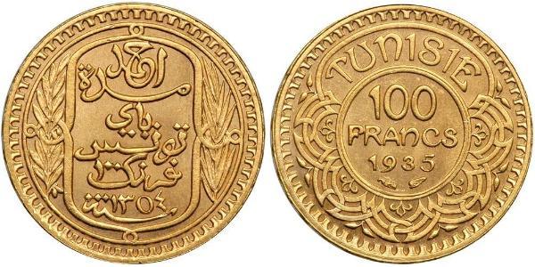 100 Franc Tunisia 金 
