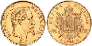 100 Franc 法蘭西第二帝國 (1852 - 1870) 金 拿破仑三世