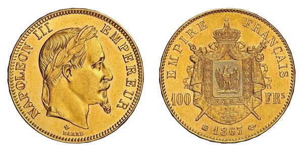 100 Franc 法蘭西第二帝國 (1852 - 1870) 金 拿破仑三世