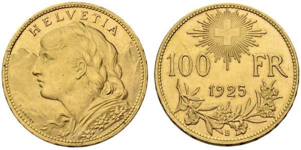 100 Franc 瑞士 金 