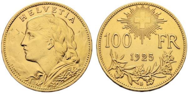 100 Franc 瑞士 金 
