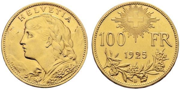 100 Franc 瑞士 金 