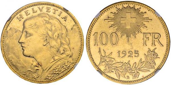100 Franc 瑞士 金 