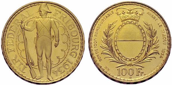 100 Franc 瑞士 金 