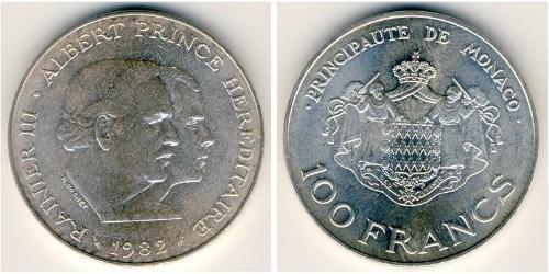 100 Franc Monaco 銀 