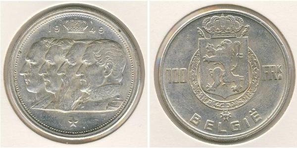 100 Franc 比利时 銀 