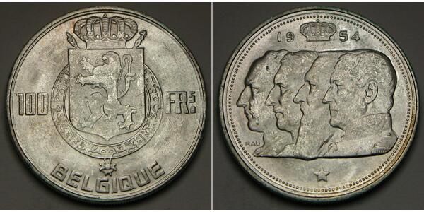 100 Franc 比利时 銀 