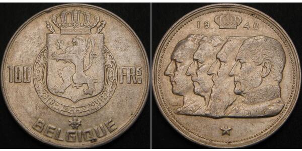 100 Franc 比利时 銀 
