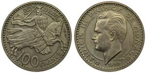 100 Franc Monaco 銅/镍 兰尼埃三世
