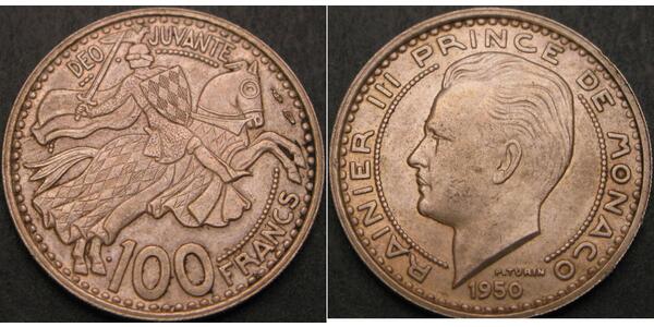 100 Franc Monaco 銅/镍 兰尼埃三世