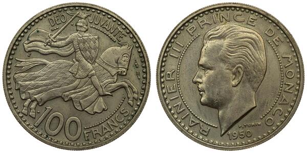 100 Franc Monaco 銅/镍 兰尼埃三世