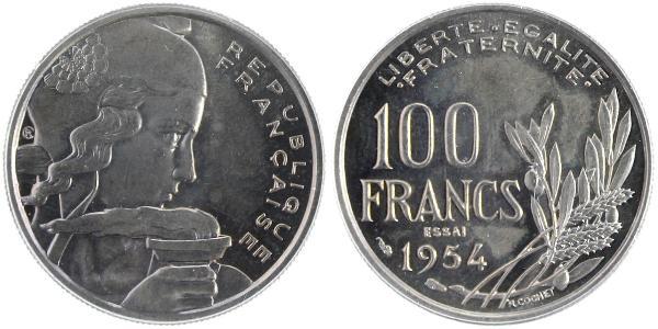 100 Franc 法兰西第四共和国 (1946 - 1958) 銅/镍 