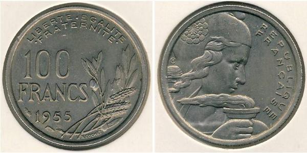 100 Franc 法兰西第四共和国 (1946 - 1958) 銅/镍 