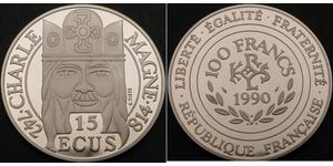 100 Franc / 15 Ecu Frankreich Silber 
