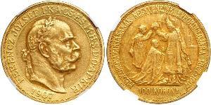 100 Korona Österreich-Ungarn (1867-1918) Gold Franz Joseph I (1830 - 1916)